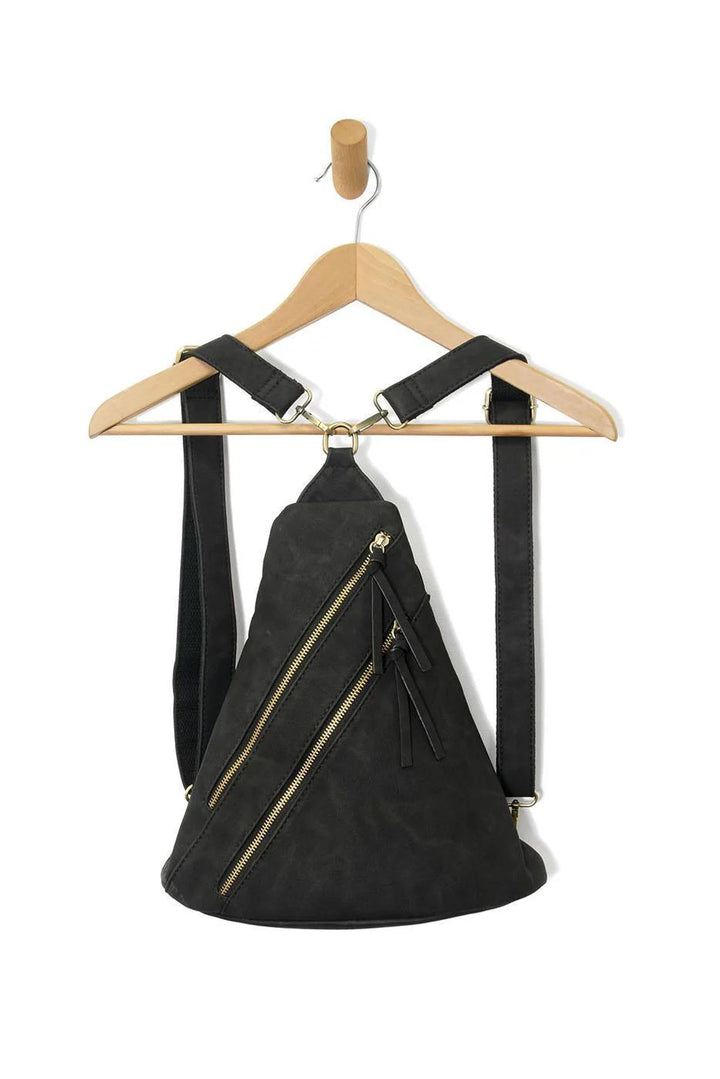 Brushed Peyton Double Zip Convertible Sling/Backpack