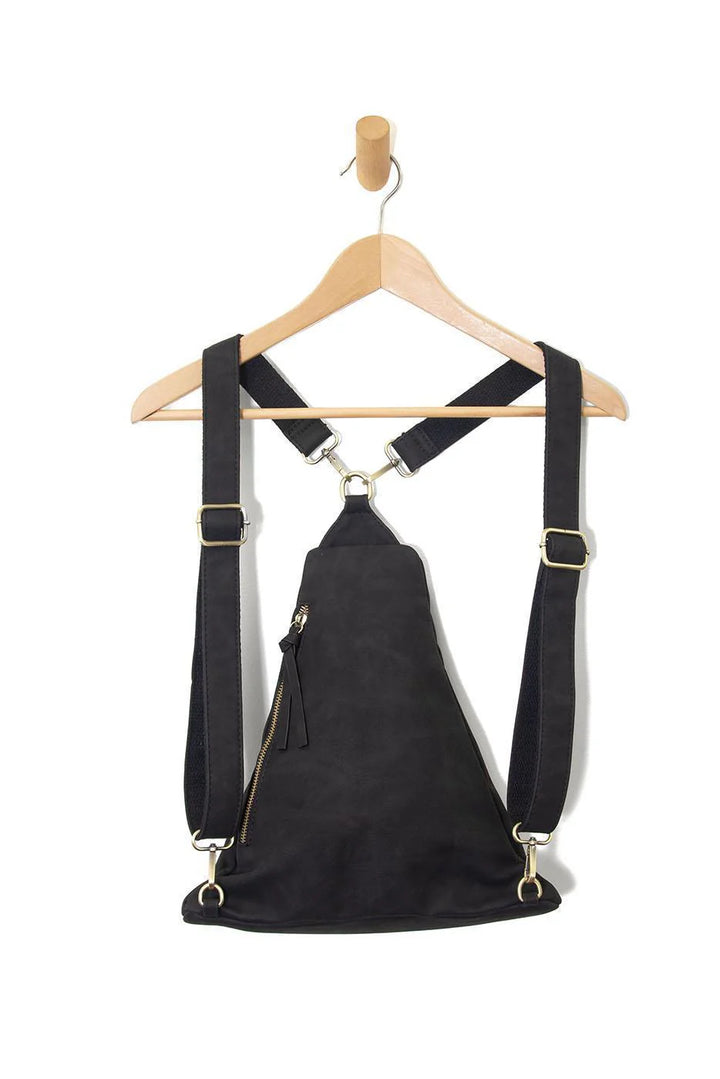 Brushed Peyton Double Zip Convertible Sling/Backpack
