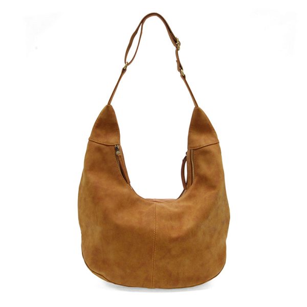 Faux Suede Rochelle Crescent Hobo Bag