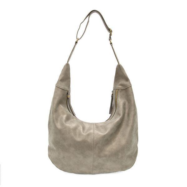 Faux Suede Rochelle Crescent Hobo Bag