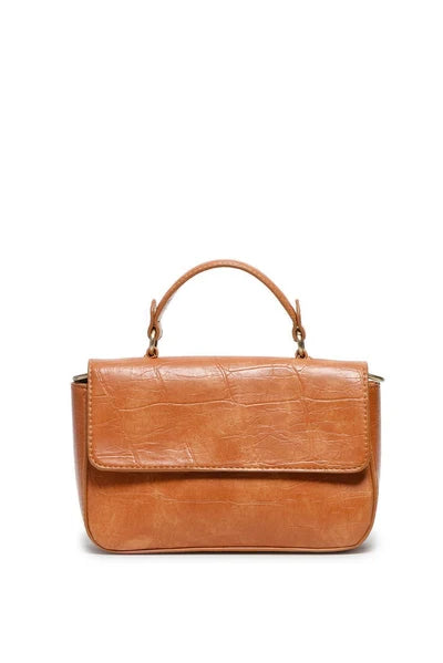 Wilma Faux Croc Mini Flap Top Handle Crossbody
