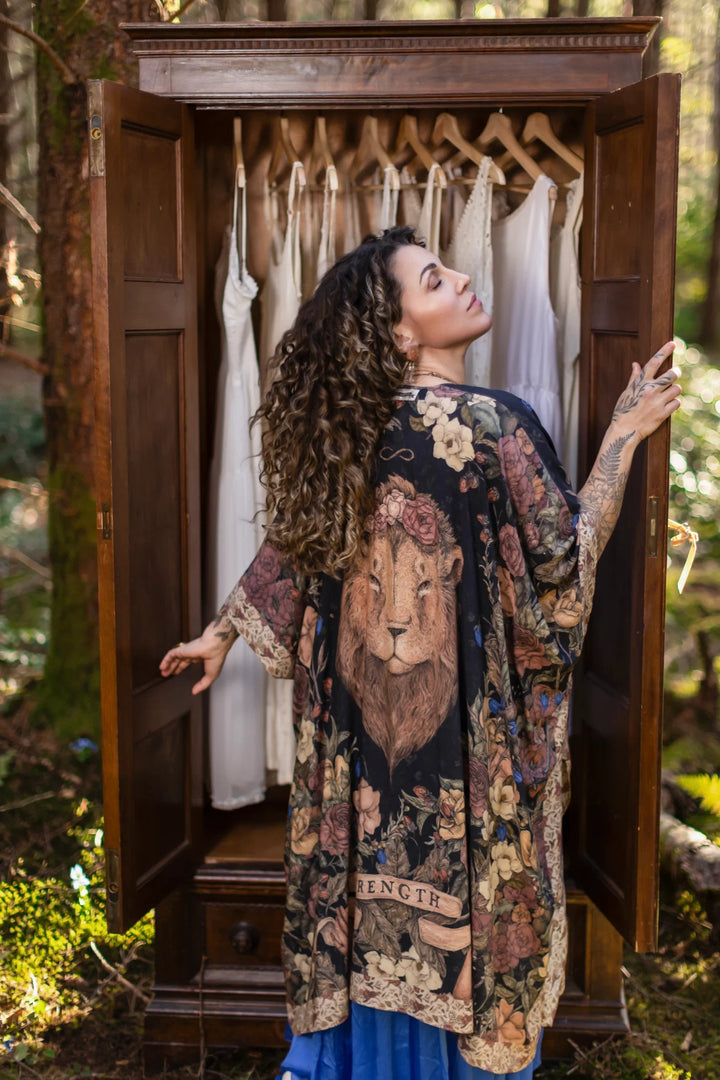 Lionheart Bohemian Goddess Starduster Kimono with botanicals