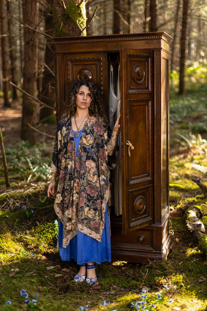 Lionheart Bohemian Goddess Starduster Kimono with botanicals