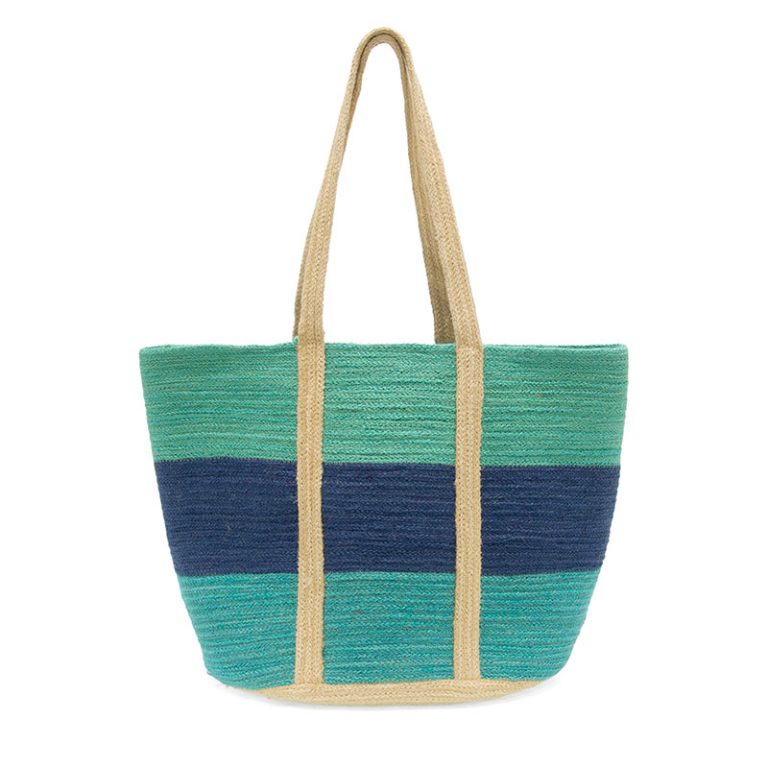 Multi Colored Colorblock Maye Jute Tote