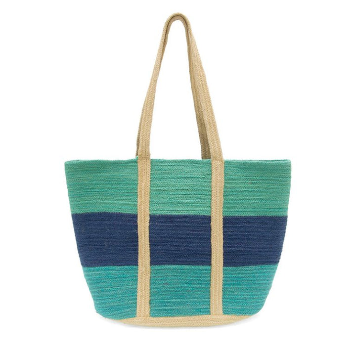 Multi Colored Colorblock Maye Jute Tote