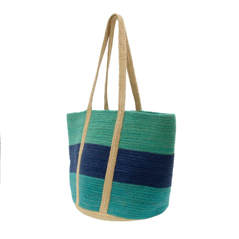 Multi Colored Colorblock Maye Jute Tote