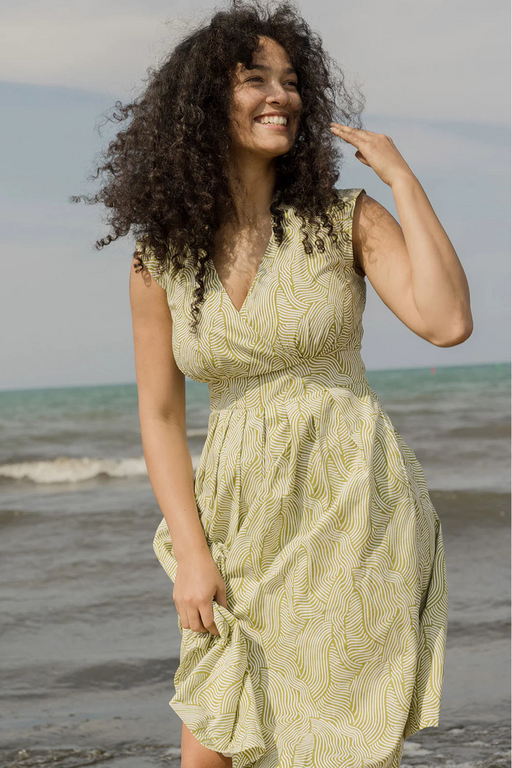 Lucille Dress Waves Green