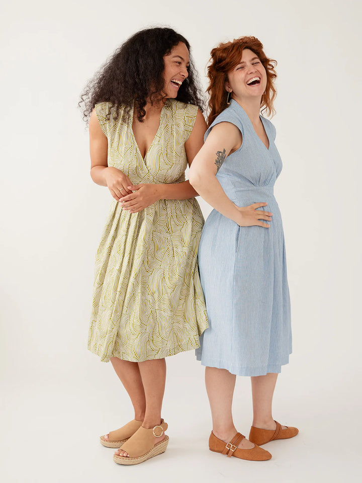 Lucille Dress Waves Green