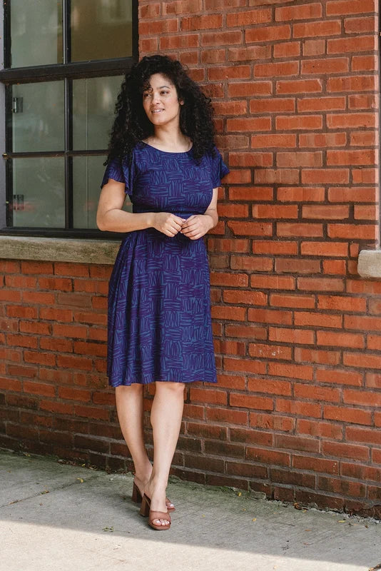 Finley Flutter Sleeve Dress Twilight Scribble Modal