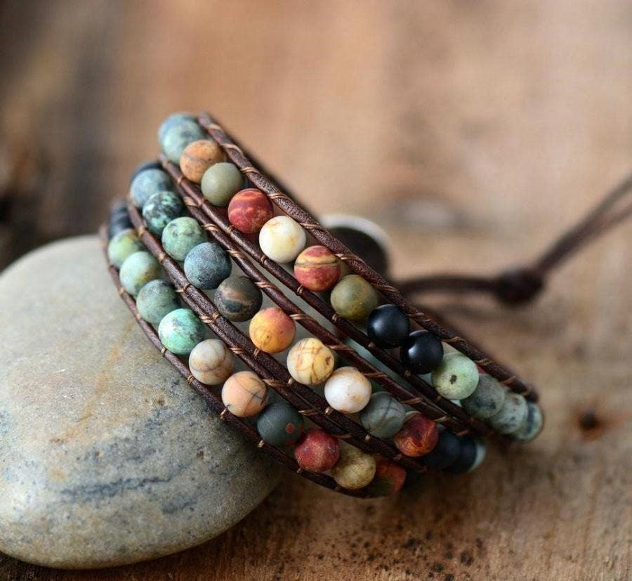 Sweetheart Leather Wrap Bracelet