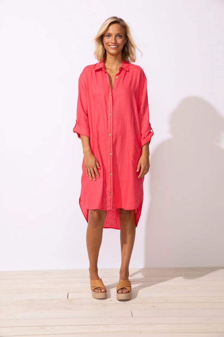 Lake Linen Getaway Shirt Dress