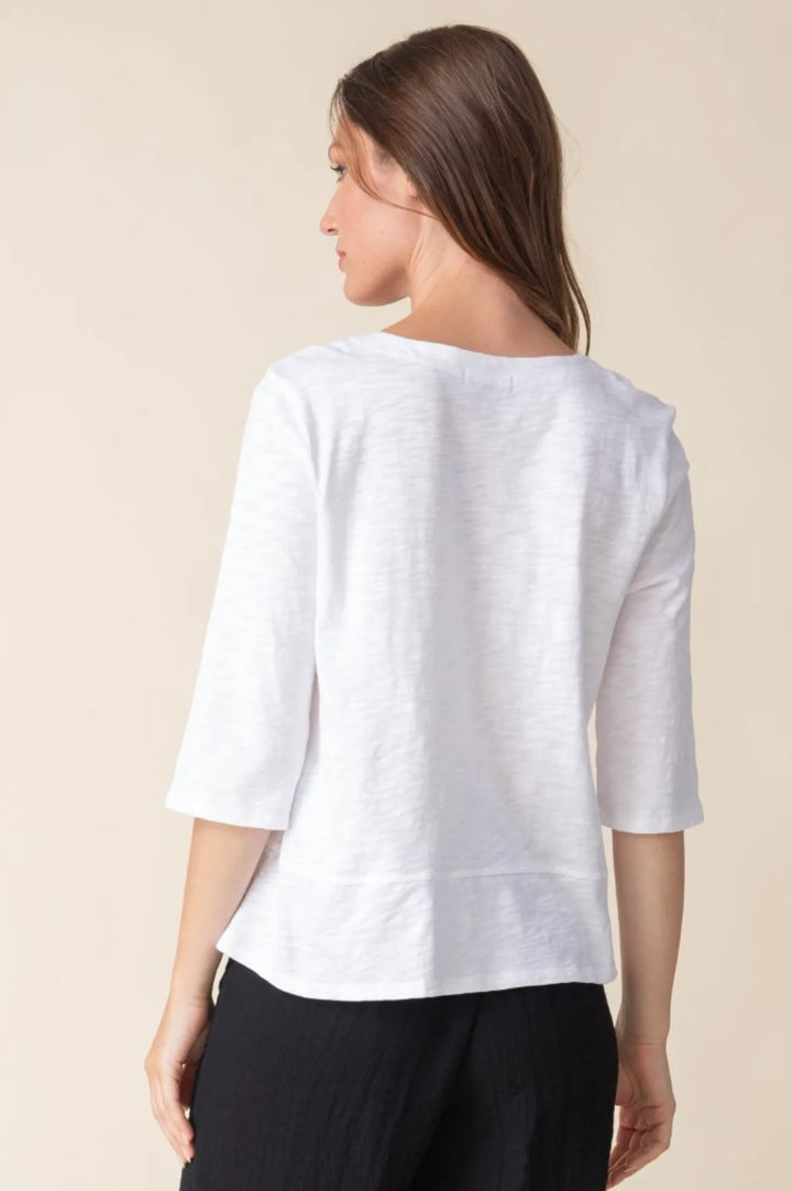 Cotton Pebble Elbow Sleeve Tee