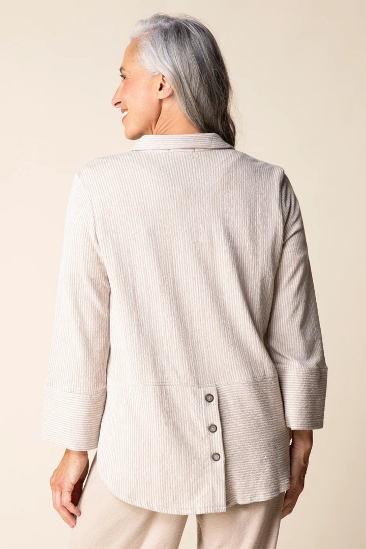 Pasadena Knit Stripe Button Front Shirt