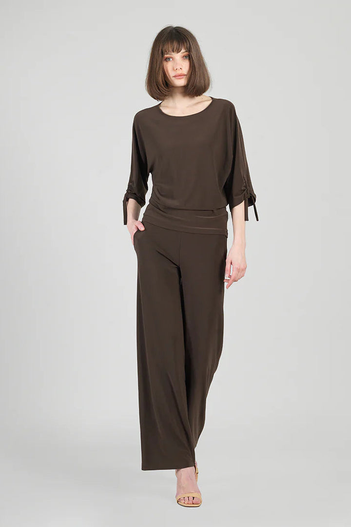 Pull Tie Cuff Blouson Top