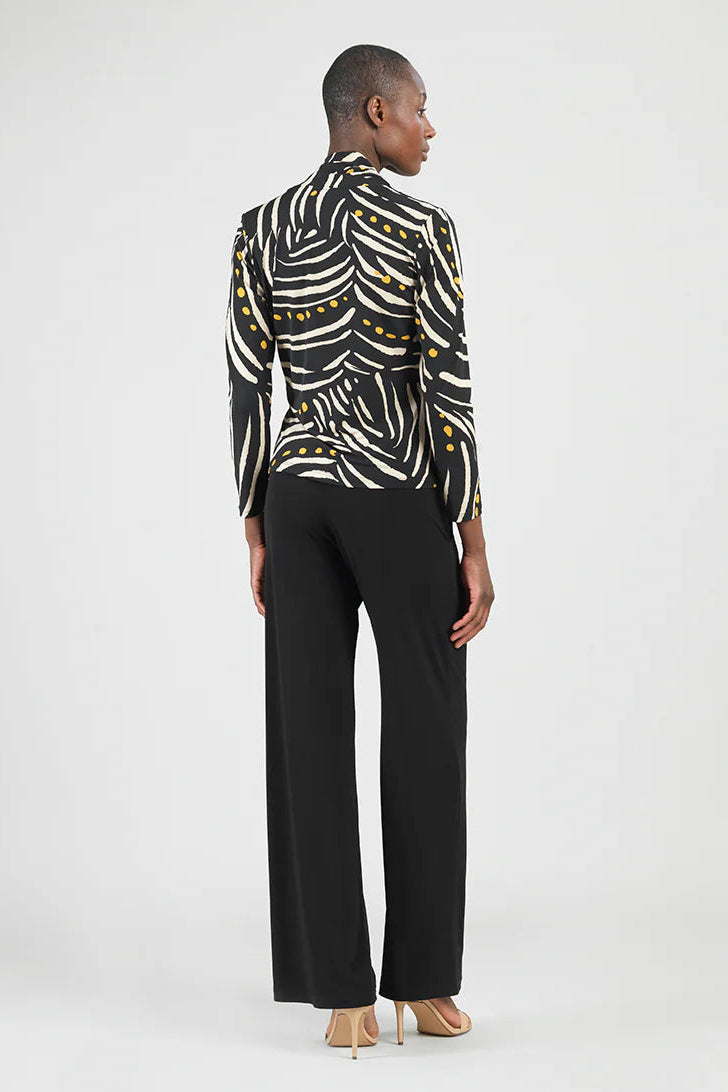 V-Neck Draped Pleat Top