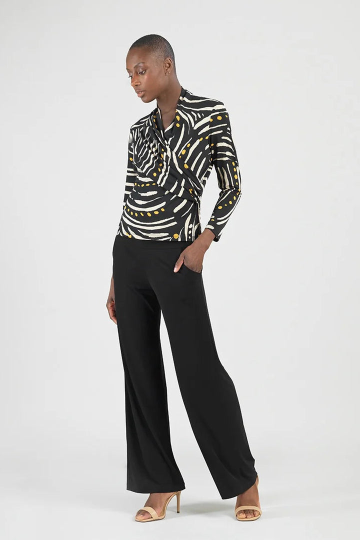 V-Neck Draped Pleat Top