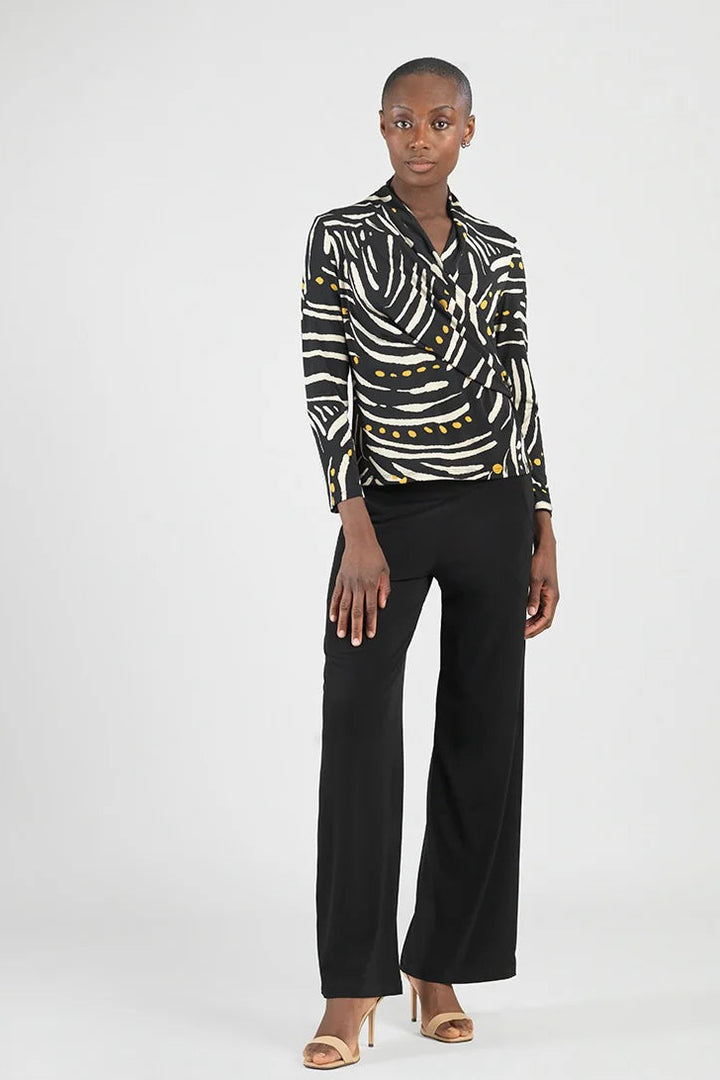 V-Neck Draped Pleat Top