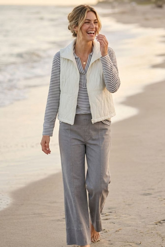 Verona Stripe Primo Split Neck Blouse