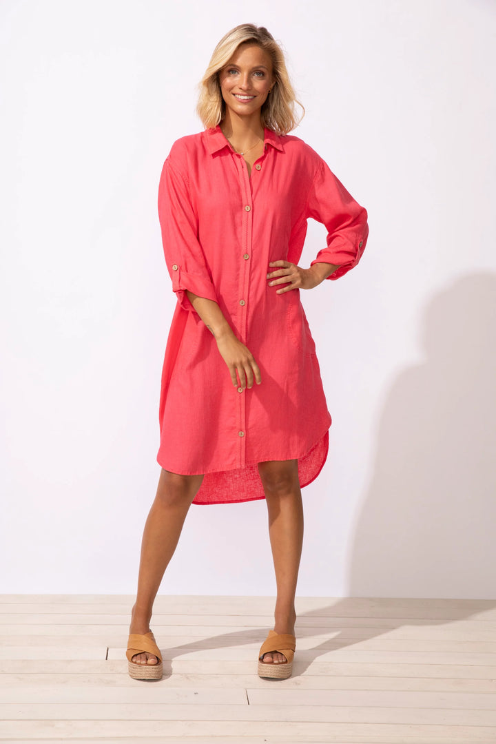 Lake Linen Getaway Shirt Dress
