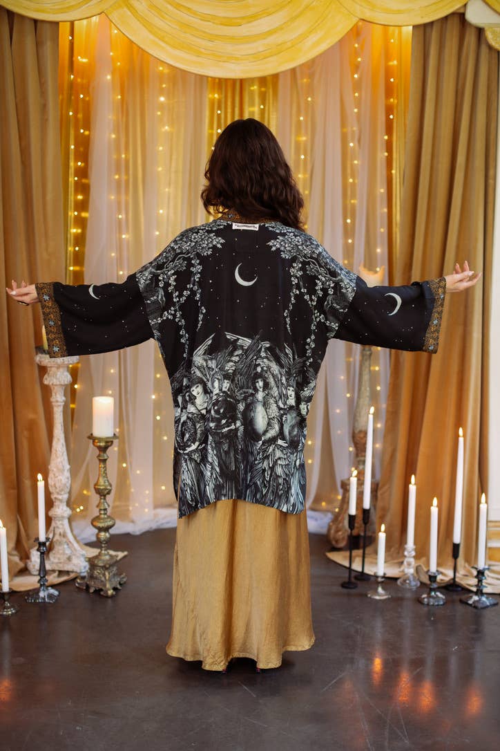 The Guardians Matineé (mid-length) duster w/ angels & moon