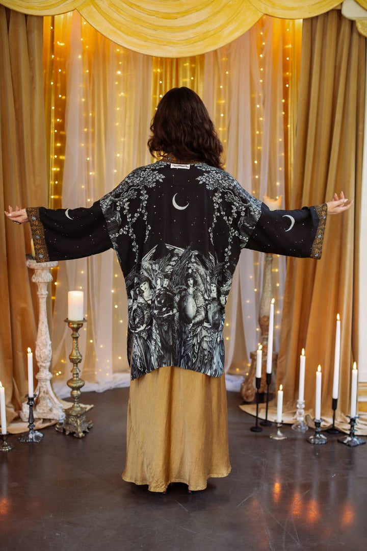 The Guardians Matineé (mid-length) duster w/ angels & moon