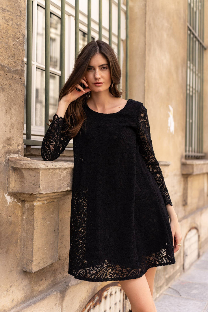 Sansa A-line Thick Lace Dress