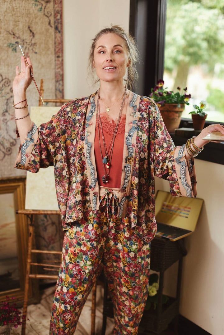 Art of Life Pixie Duster Cropped Kimono w/Palette, Flowers