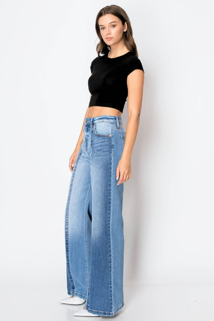 Tummy Control High Rise Relaxed Flared Jeans