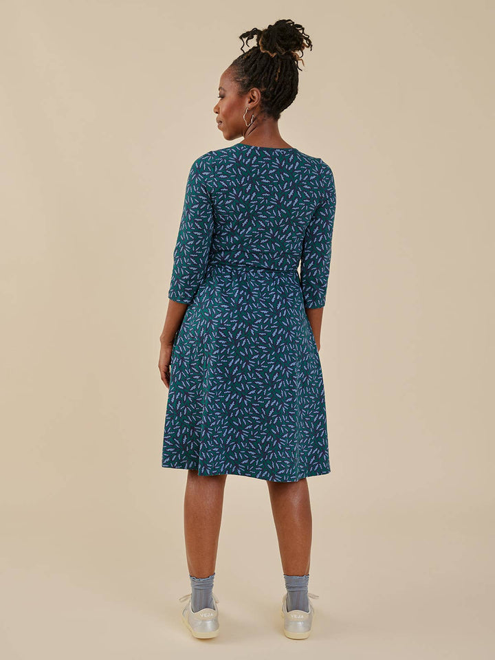 Callie Wrap Jersey Dress Fern Beats Emerald