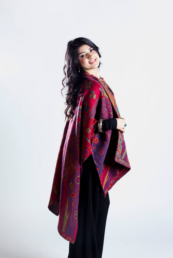 Poncho Cape~Fuchsia
