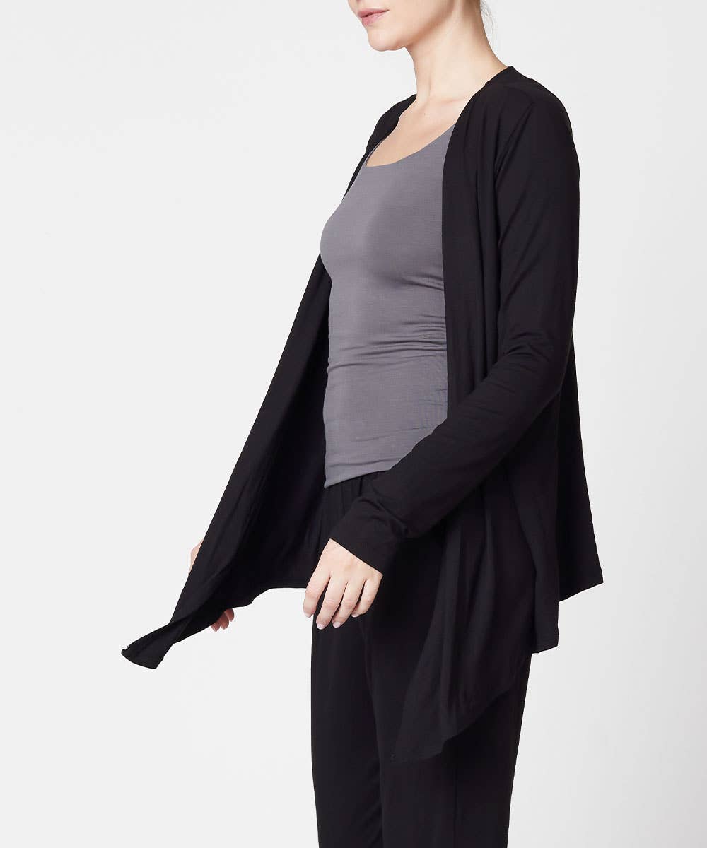 Bamboo Front Tie Open Cardigan