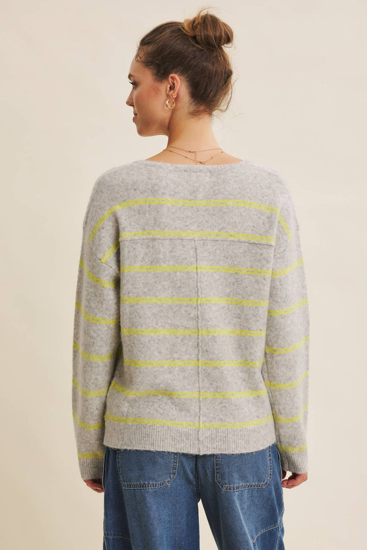 Eco-Conscious Stripe Oversized Easy Favorite Sweater Top