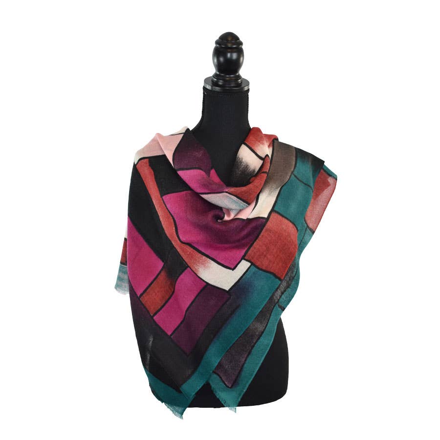 Victor Hand Painted Color Block Scarf