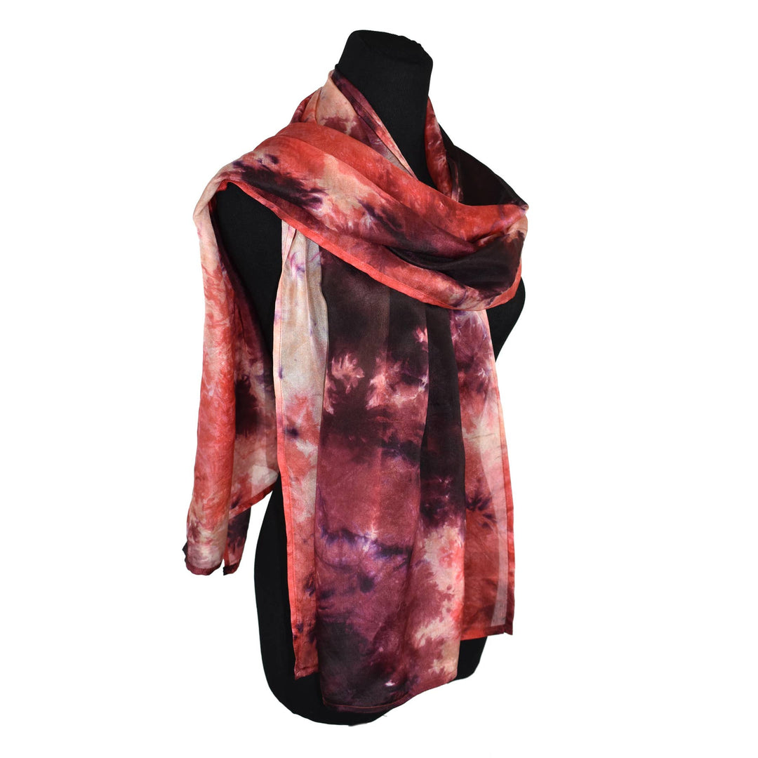Calypso Tie Dyed Silk Scarf Handmade