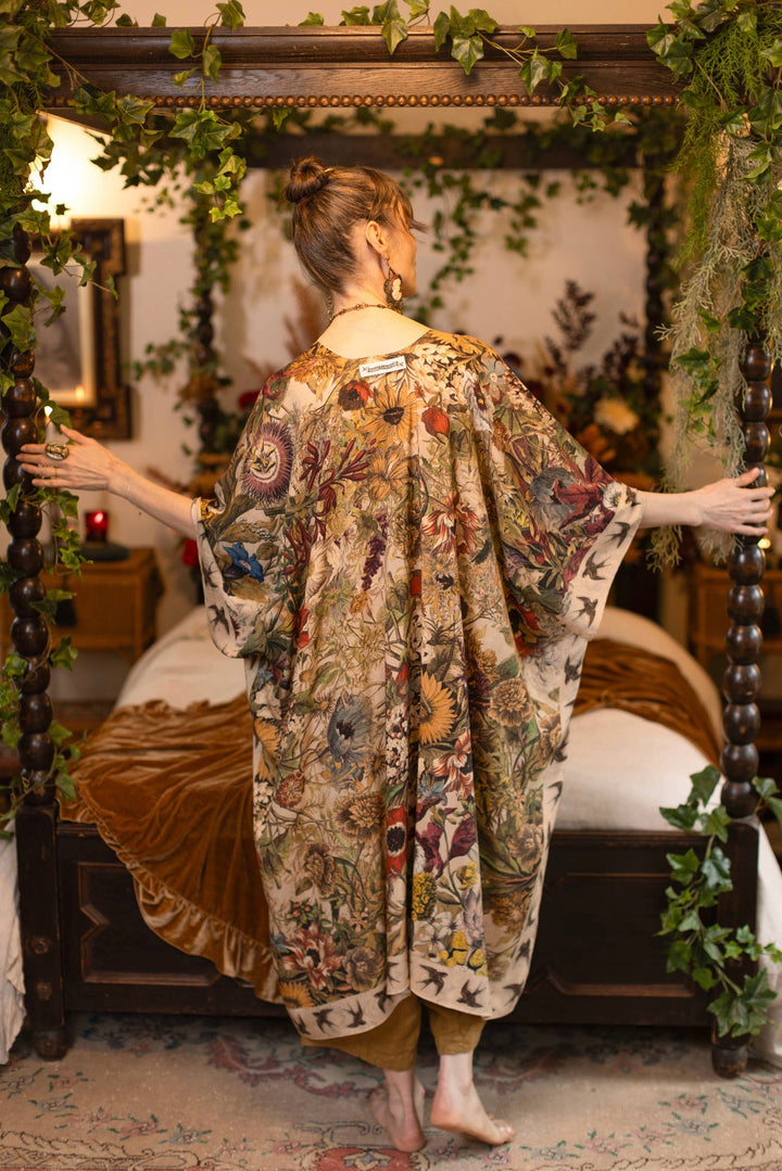 Golden Hour Goddess Duster Kimono w/ Floral Print