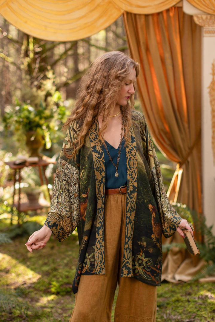The Dawning Matineé (mid-length) duster w/ Ophelia & Fawns