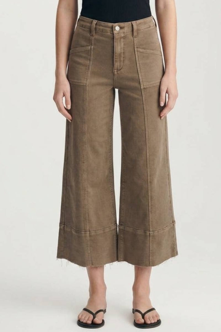 Tummy Control High Rise Slim Crop Palazzo Jeans