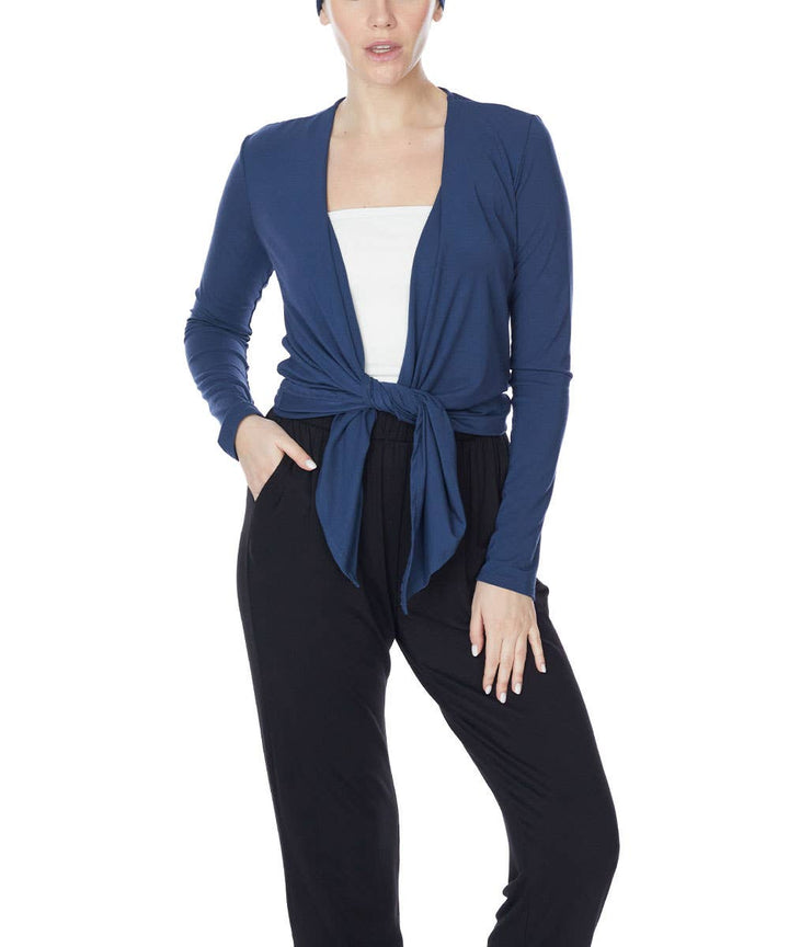 Bamboo Front Tie Open Cardigan