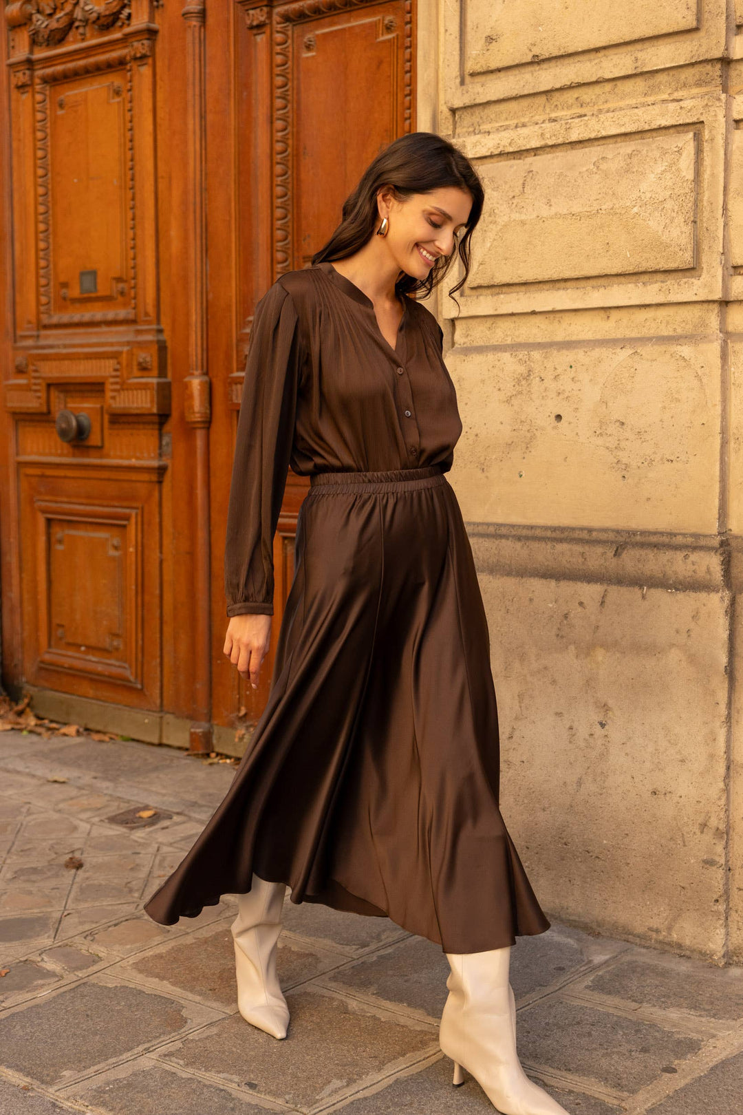 Valentine Skirt in Solid Satin