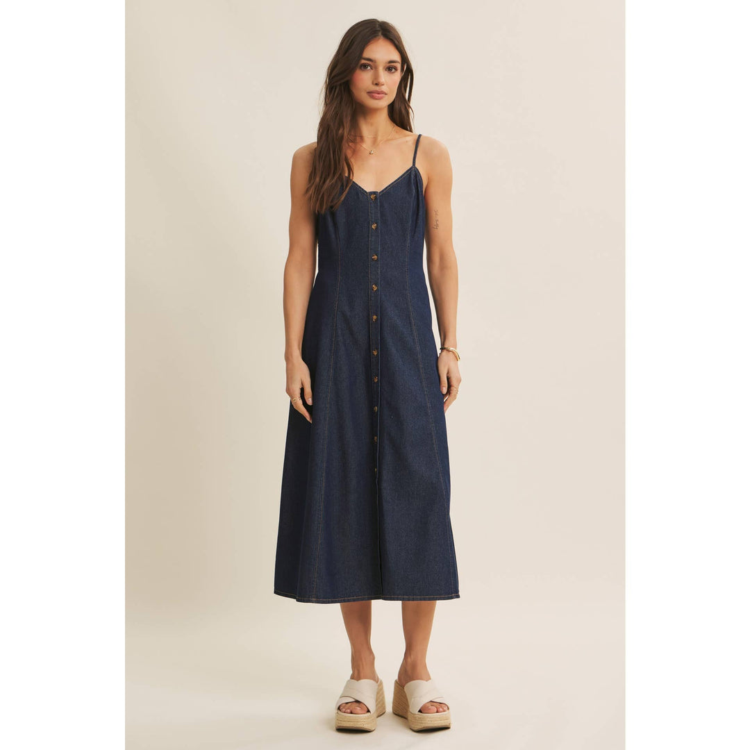 Modern Denim Midi Dress