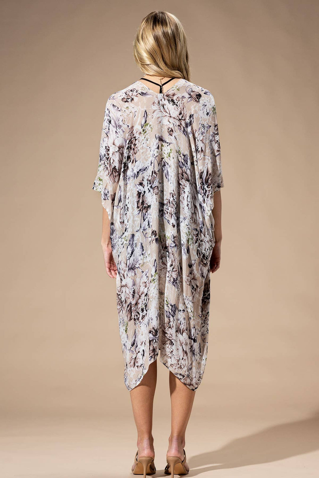 Beige Flower Kimono