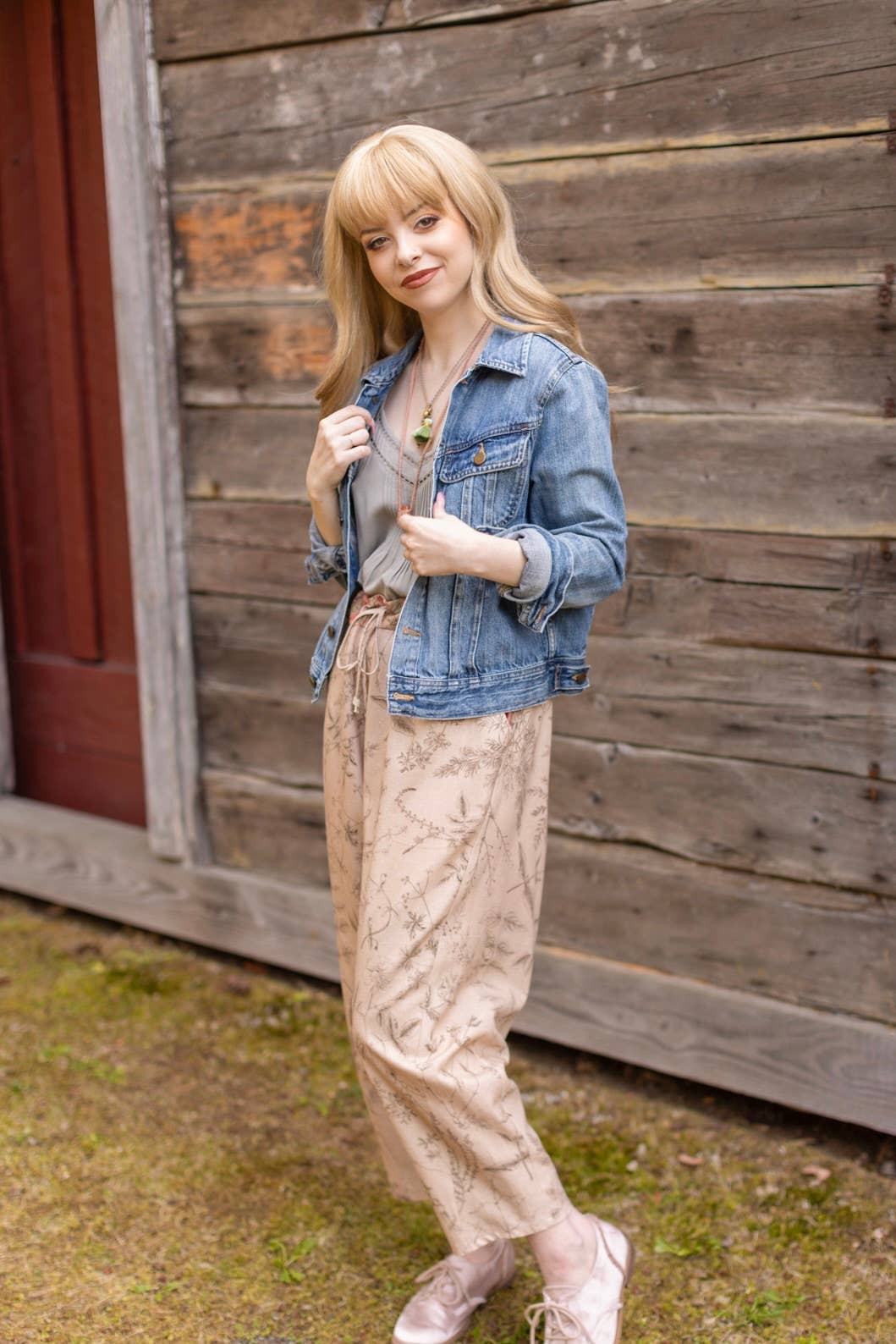 Map of My Heart Printed Boho Artist Pants in Flax