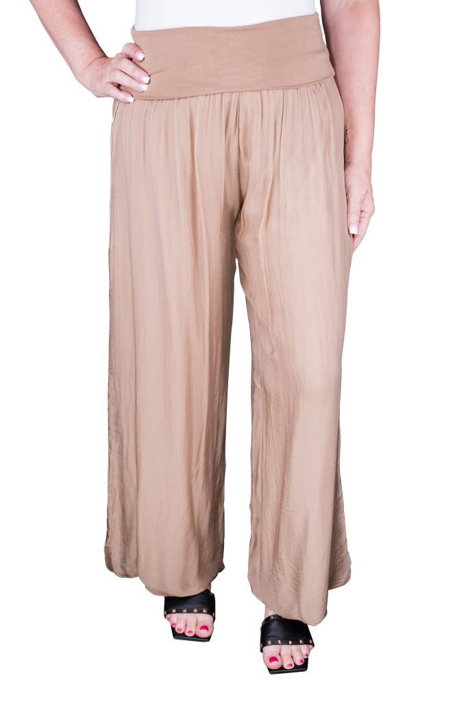 Mercedes Foldover Waist Silk Pant