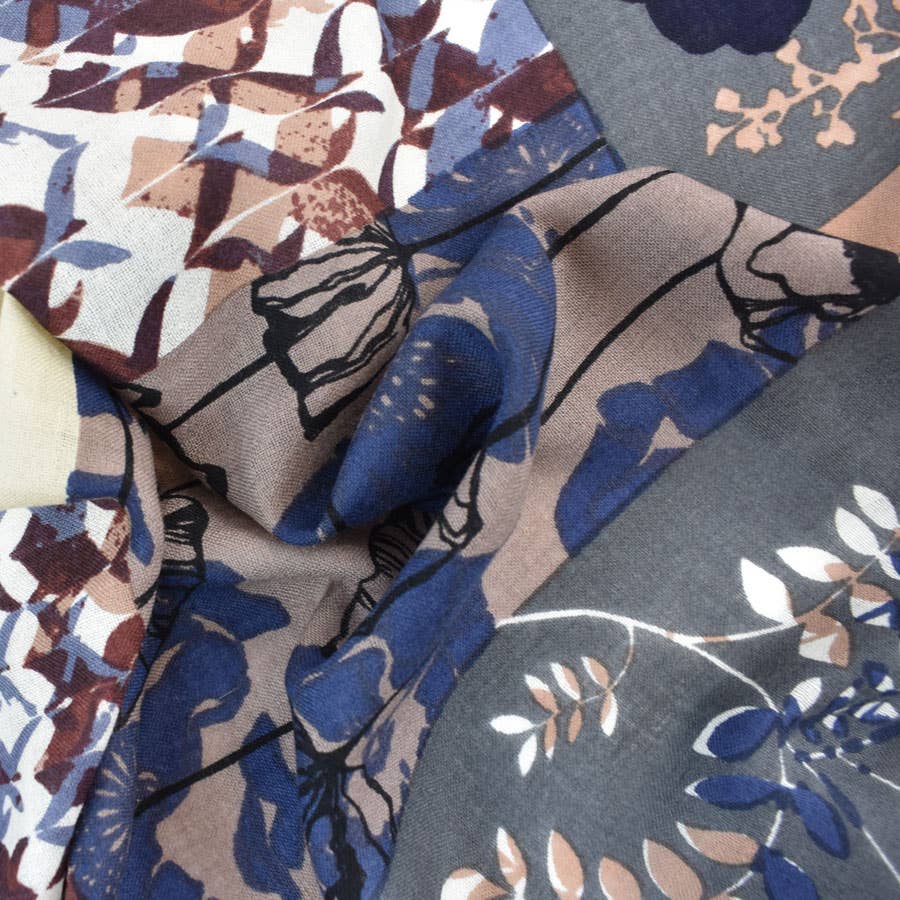 Kamila Mixed Motif Wool Scarf