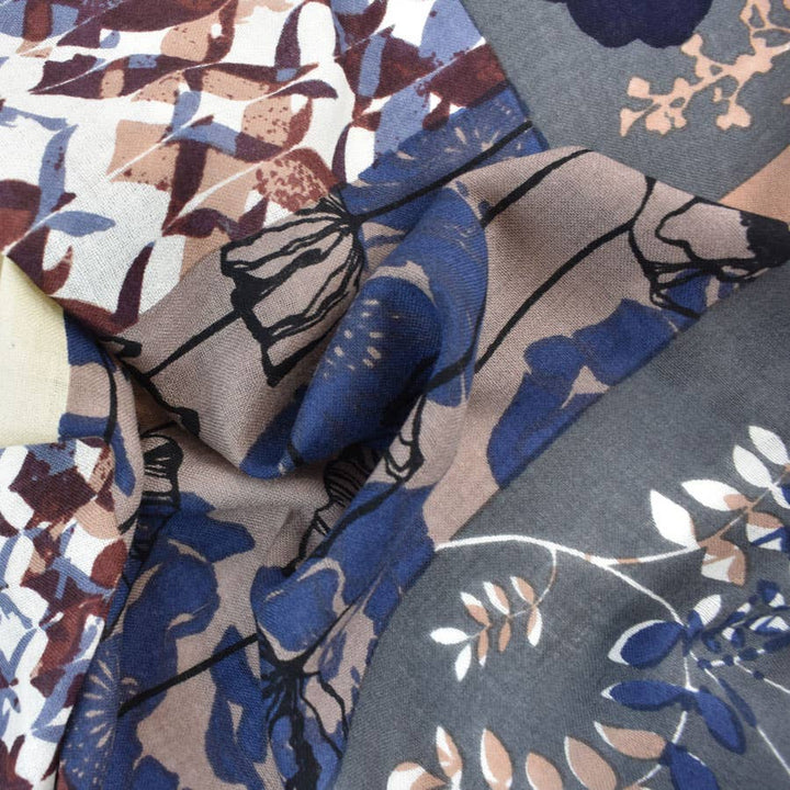 Kamila Mixed Motif Wool Scarf