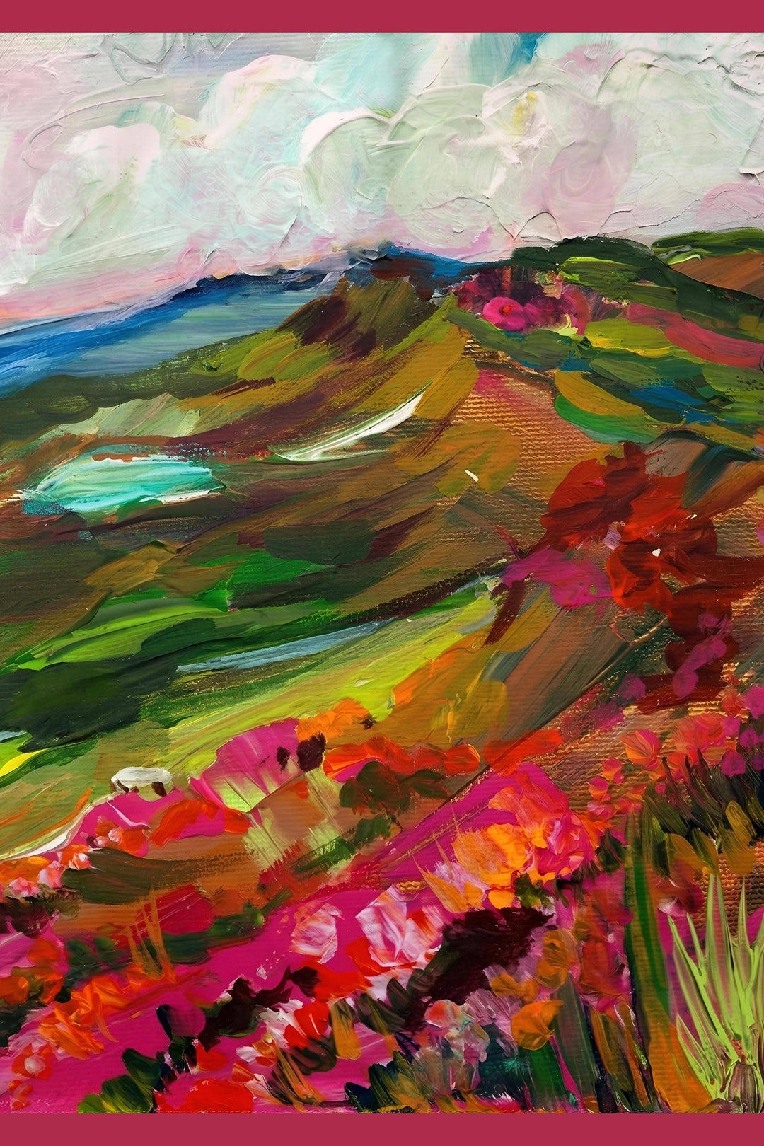 Dallas Painterly Landscape Silk Neckerchief