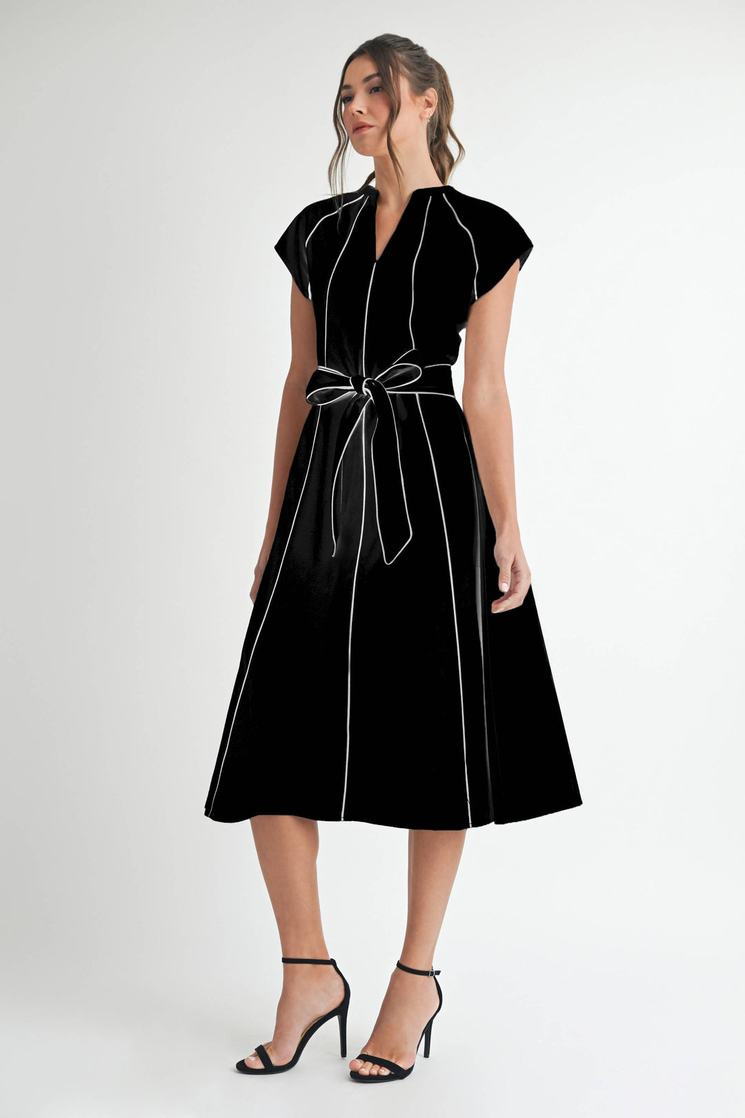 Linen Stripe Midi Dress