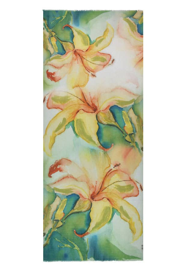 Golden Lily Floral Modal Scarf