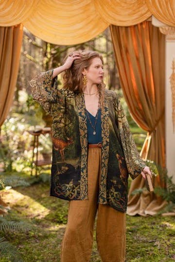 The Dawning Matineé (mid-length) duster w/ Ophelia & Fawns