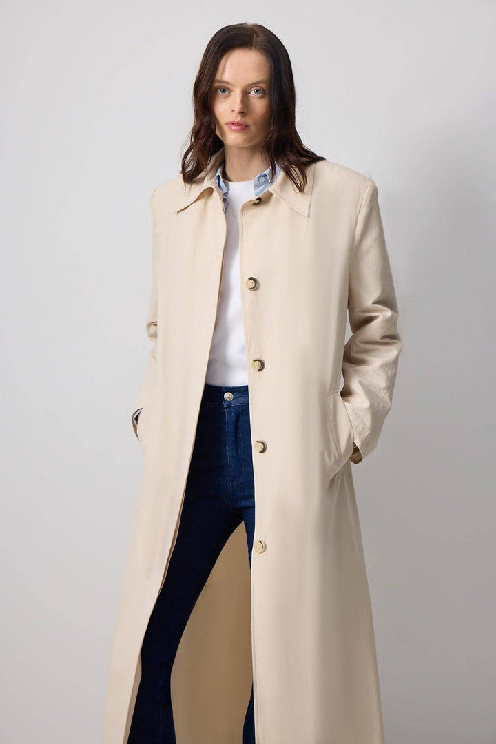Belted Oversized Trench Coat - Cotton Blend